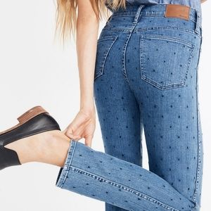 NWT Madewell Slim Straight Jean Navy Dot Edition
